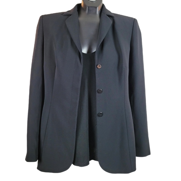 ANN TAYLOR Black Buttoned Suit BlazerJacket Size 2 - Picture 2 of 6